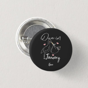 Badge Rond 2,50 Cm Échéance En Janvier Swan Drôle Portant Un Nouvel E