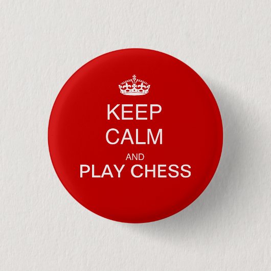 Badge Rond 2,50 Cm ÉCHECS - Calmez-vous et jouez aux échecs en rouge (Devant)