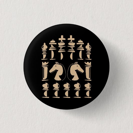 Badge Rond 2,50 Cm Échecs : Lover | Échecs du chevalier (Devant)