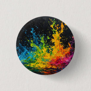Badge Rond 2,50 Cm Éclaboussure de peinture colorée