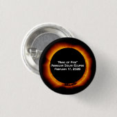 Badge Rond 2,50 Cm Éclipse solaire annulaire de 2026 (Devant & derrière)