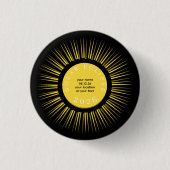 Badge Rond 2,50 Cm Éclipse solaire totale 2026 votre nom personnalisé (Devant)
