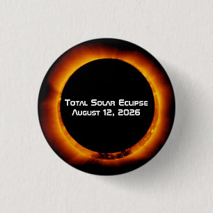Badge Rond 2,50 Cm Éclipse solaire totale de 2026