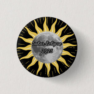 Badge Rond 2,50 Cm Éclipse solaire unique personnalisée 2025