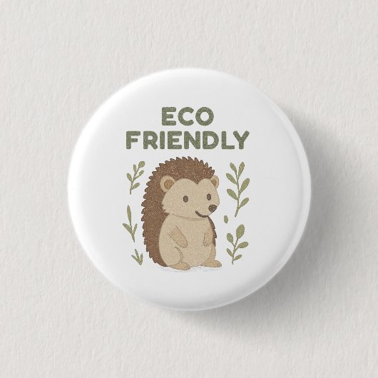 Badge Rond 2,50 Cm Eco Friendly Hedgehog (Devant)
