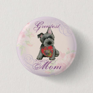 Badge Rond 2,50 Cm Écossais Terrier Heart Mom Pinback Button