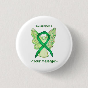 Badge Rond 2,50 Cm Écran à ruban de sensibilisation verte