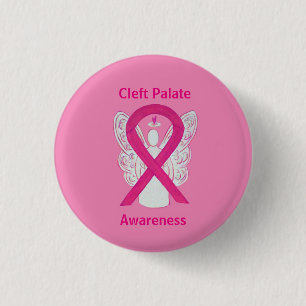 Badge Rond 2,50 Cm Écran blanc à ruban rose chaud