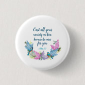 Badge Rond 2,50 Cm Écriture 1 Pierre 5:7 (Devant)