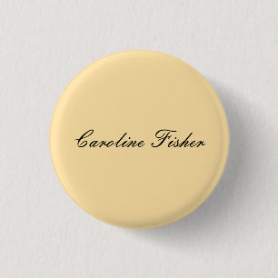 Badge Rond 2,50 Cm Écriture Manuelle Classique Simple Beige