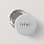 Badge Rond 2,50 Cm Écriture manuscrite moderne monographie Nom Initia (Devant & derrière)