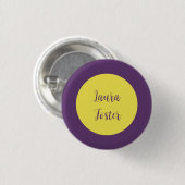 Badge Rond 2,50 Cm Écriture manuscrite Nom élégant Indigo et couleur  (Devant & derrière)