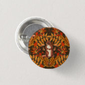 Badge Rond 2,50 Cm Écureuil d'automne sur brun foncé (Devant & derrière)