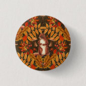 Badge Rond 2,50 Cm Écureuil d'automne sur brun foncé (Devant)