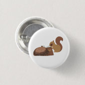 Badge Rond 2,50 Cm Écureuil lisant  (Devant & derrière)