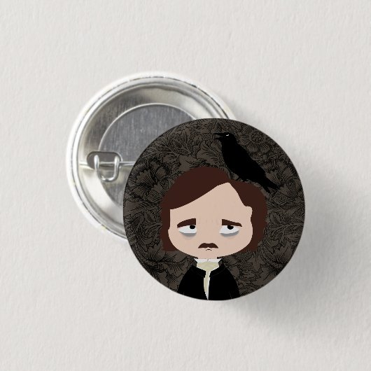Badge Rond 2,50 Cm Edgar Allan Poe (Devant & derrière)