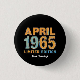 Badge Rond 2,50 Cm Édition limitée 1965 pour les 60 ans Cadeau