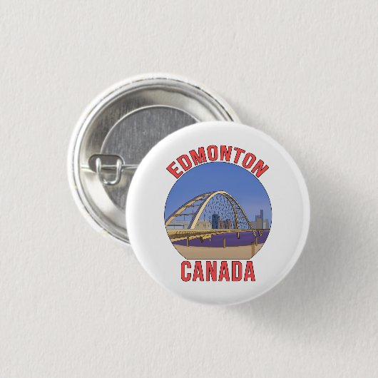 Badge Rond 2,50 Cm Edmonton Alberta Canada (Devant & derrière)