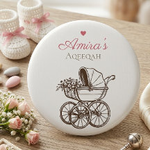 Élégant Berceau Bébé Vintage Aqiqah Rose Islamique