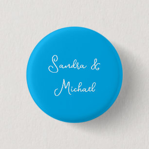 Badge Rond 2,50 Cm Elégant bleu azur bleu personnalisé