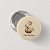 Badge Rond 2,50 Cm Élégant café Brown espresso logo d'entreprise (Devant & derrière)