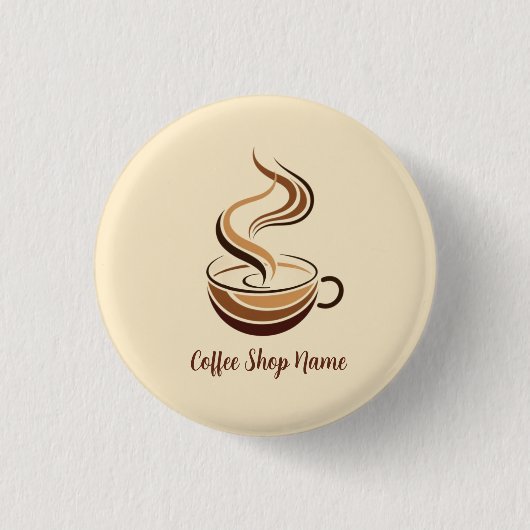 Badge Rond 2,50 Cm Élégant café Brown espresso logo d'entreprise (Devant)