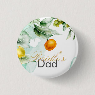 Badge Rond 2,50 Cm Elégant Mariage d'été fleuri & Fruits