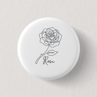 Badge Rond 2,50 Cm Elegant One Line Rose Button