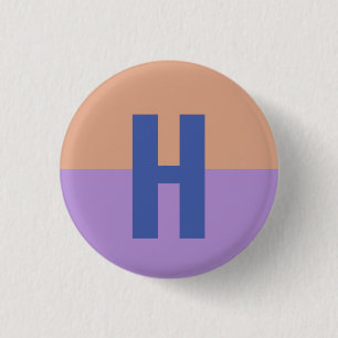 Badge Rond 2,50 Cm Élégant Pastel Colorblock Monogramme Lettre initia