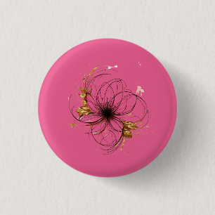 Badge Rond 2,50 Cm Élégante art floral aquarelle 