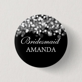 Badge Rond 2,50 Cm Élégante Bridesmaid Favoriser les lumières Argent