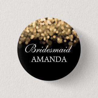 Badge Rond 2,50 Cm Élégante Bridesmaid Favoriser les lumières Gold