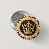 Badge Rond 2,50 Cm Elégante Couronne d'or (Devant & derrière)