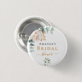 Badge Rond 2,50 Cm Élégante verdure de eucalyptus pour enterrement de (Devant & derrière)