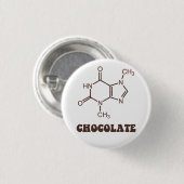 Badge Rond 2,50 Cm Élément Chocolat Scientifique Théobromine Molécule (Devant & derrière)