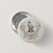 Badge Rond 2,50 Cm Éléphant avec papillon (Devant & derrière)