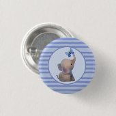 Badge Rond 2,50 Cm Éléphant avec papillon (Devant & derrière)