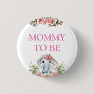 Badge Rond 2,50 Cm Elephant Baby shower Maman à être