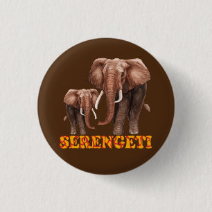 Badge Rond 2,50 Cm Eléphant du Serengeti