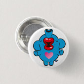 Badge Rond 2,50 Cm éléphant embrassant (Devant & derrière)