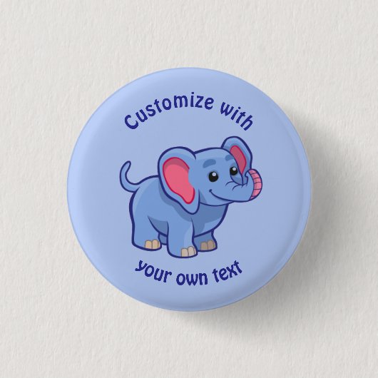 Badge Rond 2,50 Cm Eléphant personnalisé (Devant)