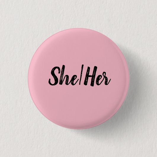 Badge Rond 2,50 Cm Elle/elle (Devant)