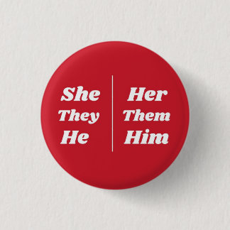 Badge Rond 2,50 Cm Elle/Elle Ils/Eux Il/Lui Pronoun Pin