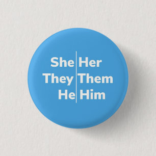 Badge Rond 2,50 Cm Elle/Elle Ils/Eux Il/Lui Pronoun Pin