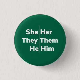 Badge Rond 2,50 Cm Elle/Elle Ils/Eux Il/Lui Pronoun Pin