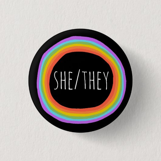Badge Rond 2,50 Cm ELLE/ELLES Prononononononononononononononounes Cer (Devant)