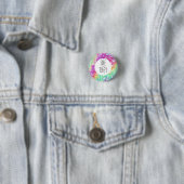 Badge Rond 2,50 Cm ELLE/ELLES Prononononononononounes Arc-en-ciel col (En situation)