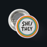 Badge Rond 2,50 Cm ELLE/ELLES Prononononounes Cercle Arc-en-ciel doux<br><div class="desc">Décorez votre tenue avec ce bouton d'art cool. Vous pouvez le customiser et ajouter du texte. Consultez ma boutique pour plus de couleurs et de motifs ! Faites-moi savoir si vous aimeriez quelque chose de personnalisé aussi.</div>