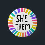 Badge Rond 2,50 Cm ELLE / EUX Pronounounounes Rainbow Handlettered Pr<br><div class="desc">Décorez votre tenue avec ce bouton d'art cool. Ça fait un grand cadeau ! Vous pouvez le customiser,  modifier les couleurs arrière - plans et ajouter du texte. Consultez ma boutique pour plus de couleurs et de motifs ! Faites-moi savoir si vous aimeriez quelque chose de personnalisé aussi.</div>