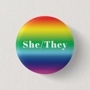 Badge Rond 2,50 Cm Elle, Ils Ont Préféré Pronouns Lgbtq Lgbt Pride